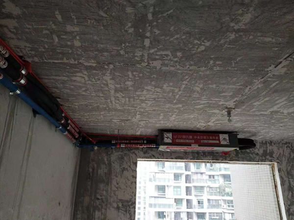 元益花园美的中央空调一拖三安装现场实拍